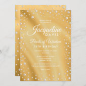 Perlen von Weisheit Gold und Perle Geburtstag Einladung (Vorne/Hinten)
