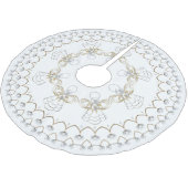 Perlen-Weihnachtsengel der Freude-Kreis-Gewohnheit Polyester Weihnachtsbaumdecke (Schrägansicht)