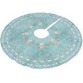 Perlen-Weihnachtsengel des Freude-Aqua-Kreises Polyester Weihnachtsbaumdecke (Schrägansicht)