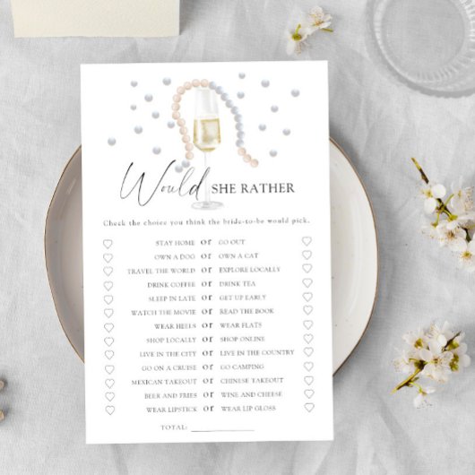 Perlen - Würde sie lieber Brautparty