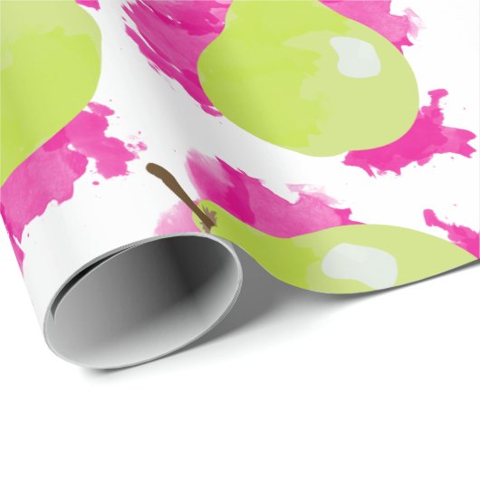 Perlenabbildung mit rosa Wasserfarbenspalte Geschenkpapier (Rolleneckpunkt)