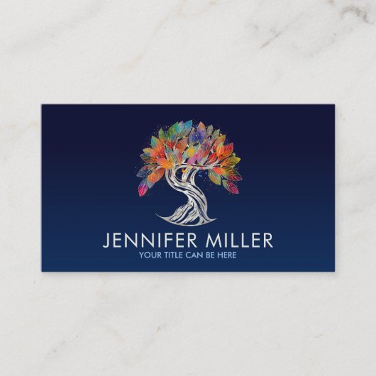 Perlenbaum - buntes Laub Visitenkarte (Vorderseite)