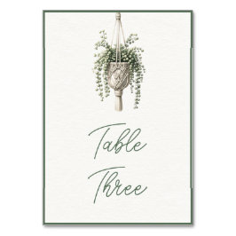 Perlenfolge: Boho Chic Botanical Greenery Tischnummer