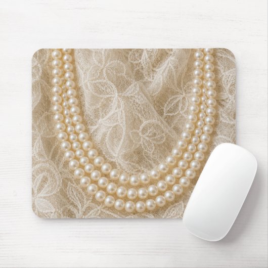 Perlenkette auf Elfenbeinspitze Mousepad (Mit Mouse)