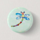 Perlenlibelle Button (Vorderseite)