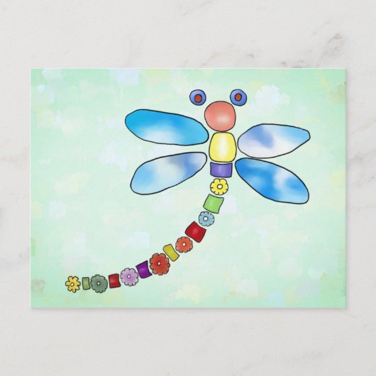 Perlenlibelle Postkarte (Vorderseite)