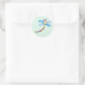 Perlenlibelle Runder Aufkleber (Tasche)