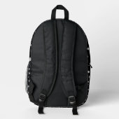 Perlenmuster auf schwarzem Hintergrund Bedruckter Rucksack (Rückseite)