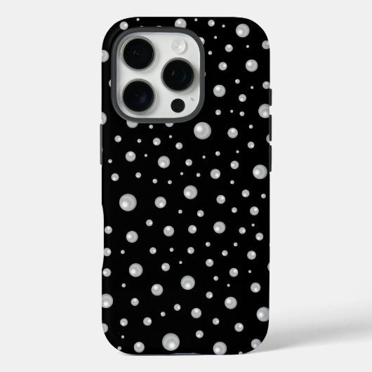 Perlenmuster auf schwarzem Hintergrund Case-Mate iPhone Hülle (Rückseite)