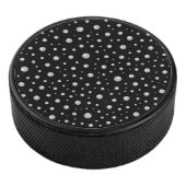 Perlenmuster auf schwarzem Hintergrund Eishockey Puck (3/4)