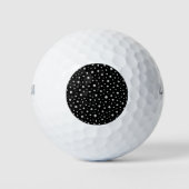 Perlenmuster auf schwarzem Hintergrund Golfball (Vorderseite)