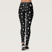 Perlenmuster auf schwarzem Hintergrund Leggings (Rückseite)