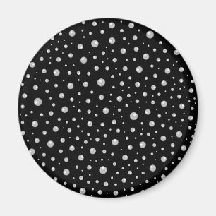 Perlenmuster auf schwarzem Hintergrund Magnet