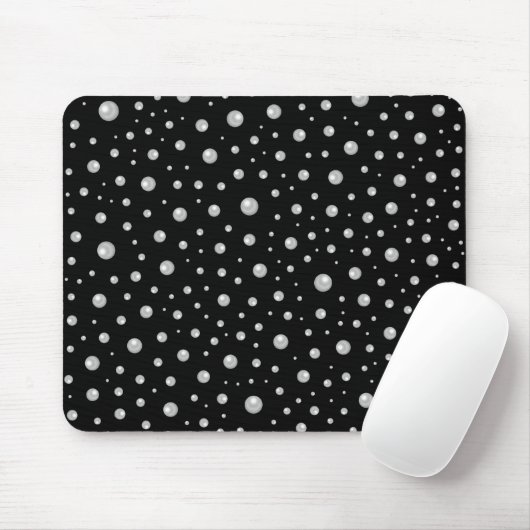 Perlenmuster auf schwarzem Hintergrund Mousepad (Mit Mouse)