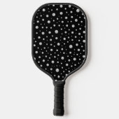 Perlenmuster auf schwarzem Hintergrund Pickleball Schläger (Rückseite)