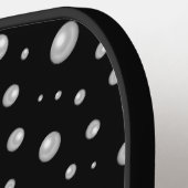 Perlenmuster auf schwarzem Hintergrund Pickleball Schläger (Linke Seite)
