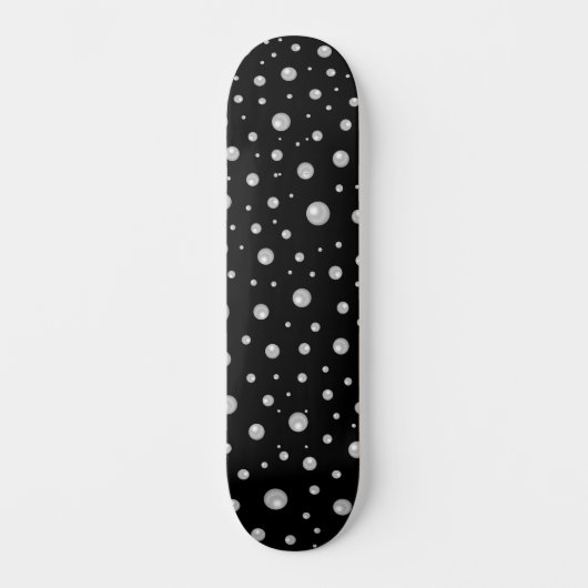 Perlenmuster auf schwarzem Hintergrund Skateboard (Vorderseite)