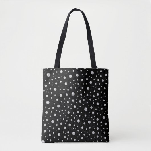 Perlenmuster auf schwarzem Hintergrund Tasche (Vorderseite)