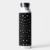 Perlenmuster auf schwarzem Hintergrund Trinkflasche (Links)