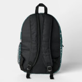 Perlenmuster auf transformierendem Türkis-Hintergr Bedruckter Rucksack (Rückseite)
