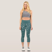 Perlenmuster auf transformierendem Türkis Hintergr Capri Leggings (Vorderseite)