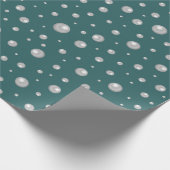 Perlenmuster auf transformierendem Türkis-Hintergr Geschenkpapier (Ecke)