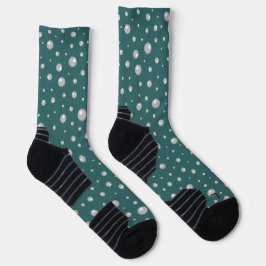Perlenmuster auf transformierendem Türkis-Hintergr Socken