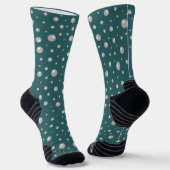 Perlenmuster auf transformierendem Türkis-Hintergr Socken (Gewinkelt)