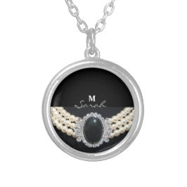 Perlenprint Versilberte Kette