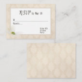 Perlenrahmen auf Damask-UAWG Begleitkarte (Vorne/Hinten)