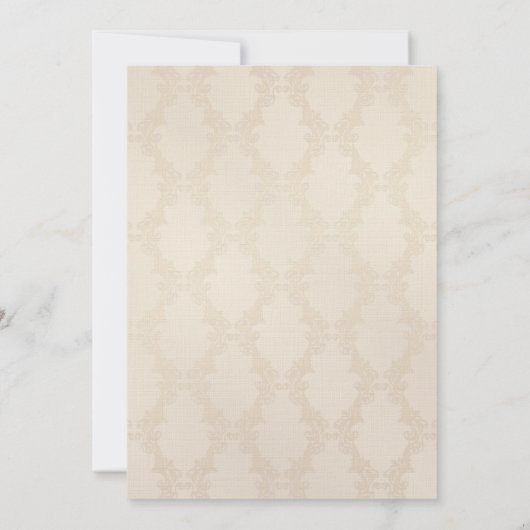 Perlenrahmen auf Damaskusmuster Einladung (Rückseite)