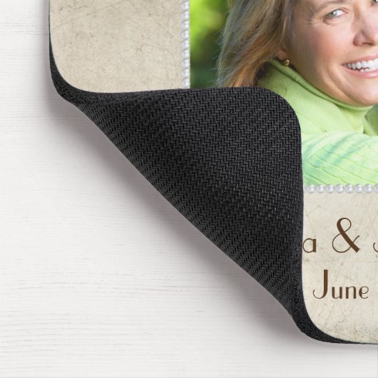 Perlenrahmen auf gestresste Textur Mousepad (Ecke)