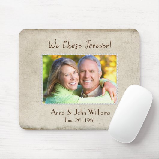 Perlenrahmen auf gestresste Textur Mousepad (Mit Mouse)