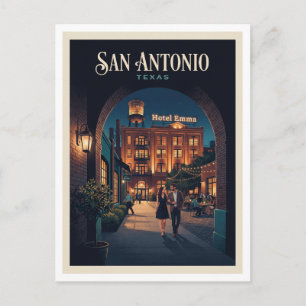 Perlenviertel und Hotel Emma bei Nacht San Antonio Postkarte