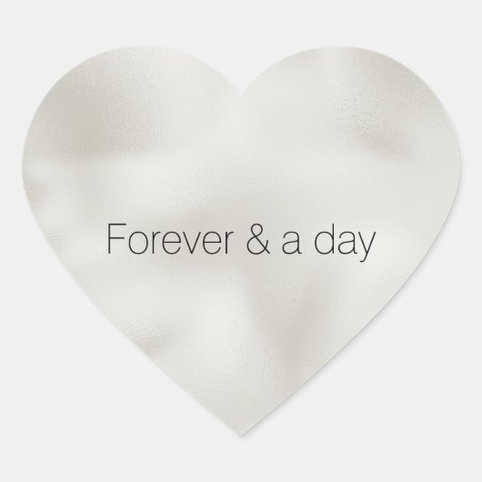 Perlenweiß Luxus Herz-Aufkleber (Vorderseite)