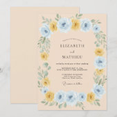 Perlenweiße Bemalte Hochzeit Einladung (Vorne/Hinten)