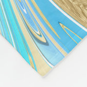 Perlescent Aqua & Gold flüssige Marmor Fleecedecke (Ecke)