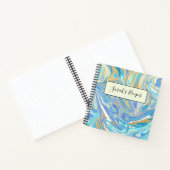 Perlescent Aqua & Gold flüssige Marmor Notizblock (Innenseite)
