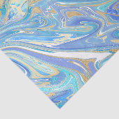 Perlescent Aqua & Gold flüssige Marmor Seidenpapier (Ausschnitt)