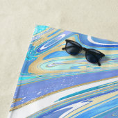 Perlescent Aqua & Gold flüssige Marmor Strandtuch (Beispiel)