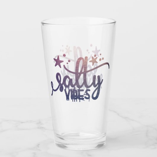 Perlescent Salty Vibes Ocean Beach Pint Glas (Vorderseite)