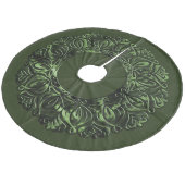 Perlfiligranrand grün mit jeder Farbe Fleece Weihnachtsbaumdecke (Schrägansicht)