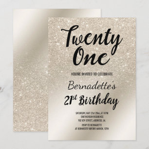 Perlfresser Glitzer ombre metallic 21. Geburtstag Einladung