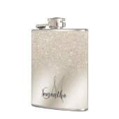 Perlfresser Glitzer ombre Metallic-Folie Monogramm Flachmann (Links)