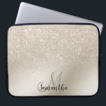 Perlfresser Glitzer ombre Metallic-Folie Monogramm Laptopschutzhülle<br><div class="desc">Perlfresser Glitzer ombre Metallic-Folie Monogramm</div>