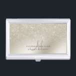 Perlfresser Glitzer ombre Metallic-Folie Monogramm Visitenkarten Dose<br><div class="desc">Perlfresser Glitzer ombre Metallic-Folie Monogramm</div>