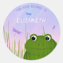 Perlfrosch-Buchschild mit Kindername