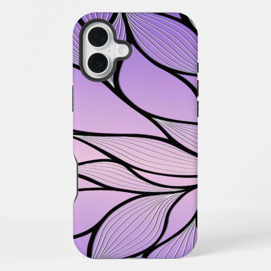 Perlglanz-Violett Kreative Blattmuster iPhone Hülle (Rückseite)