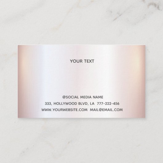 Perlgold Rose Nagelsalon Visitenkarte (Rückseite)