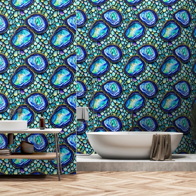 Perlgoldblume Muscheln Tapete (Badezimmer)